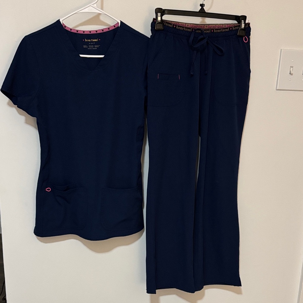 HeartSoul Navy Blue Women's Scrub Set